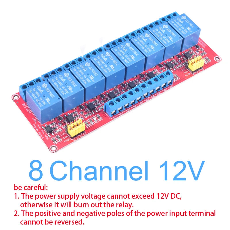High/Low Level Trigger Relay Module 1/2/4/8 Channel 5V12V24V Home Intelligent Control Module With Optocoupler Isolation Output