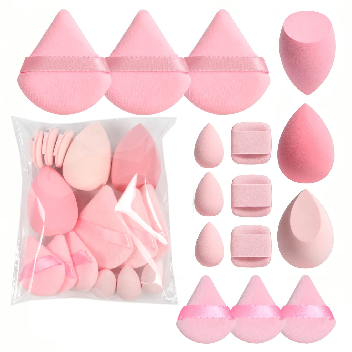 Spring 15 Cans, 3 Loose Powder Puffs & 3 Mini Loose Powder Puffs & 3 Mini Makeup Eggs & 3 Mini Air Cushion Puffs, Foundation Mix