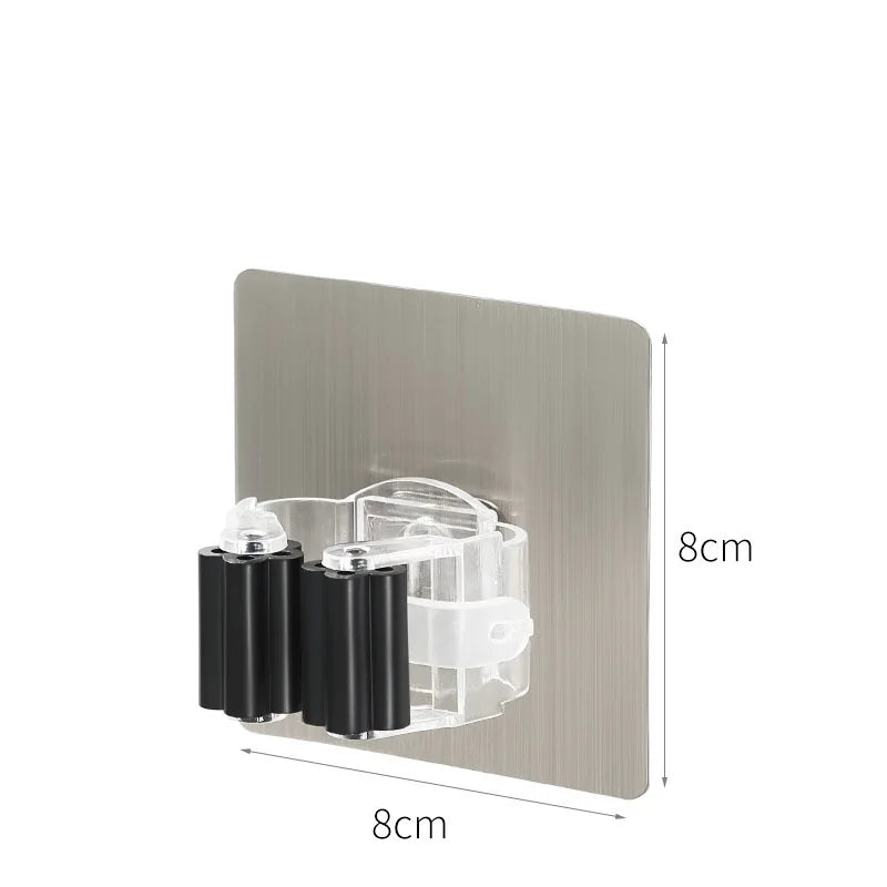 Adhesive Multi-Purpose Hooks Kitchen Bathroom Wall Mounted Mop Organizer Holder Brush Broom Organizer Holder Strong Hanger