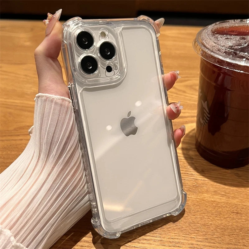Luxury Shockproof Transparent Case For iPhone 17 16 15 14 13 12 11 Pro Max 7 8 Plus Bumper Cases Cover
