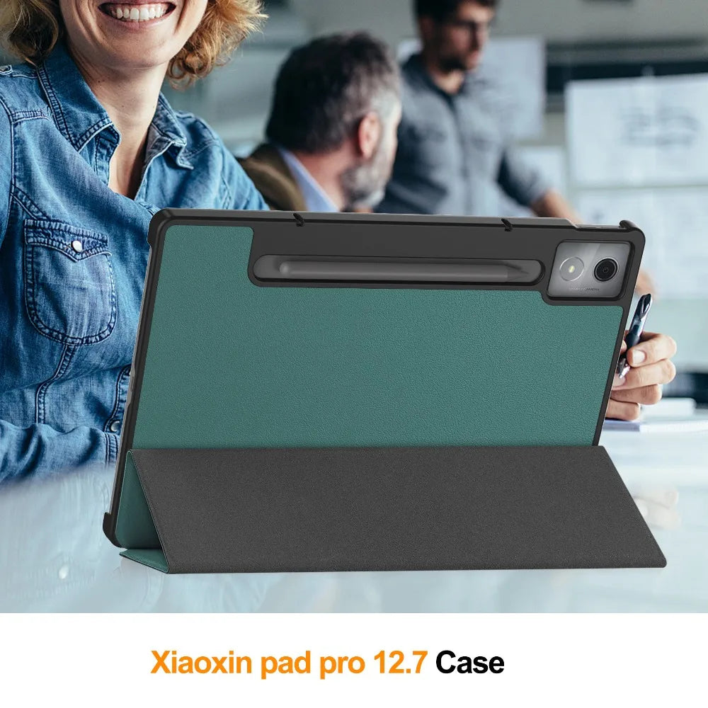 For Xiaoxin Pad Pro 12.7 2025 Tri-Folding Stand Smart Tablet Case for Lenovo XiaoxinPad Xiaoxin Pad Pro 12.7 2025 Cover funda