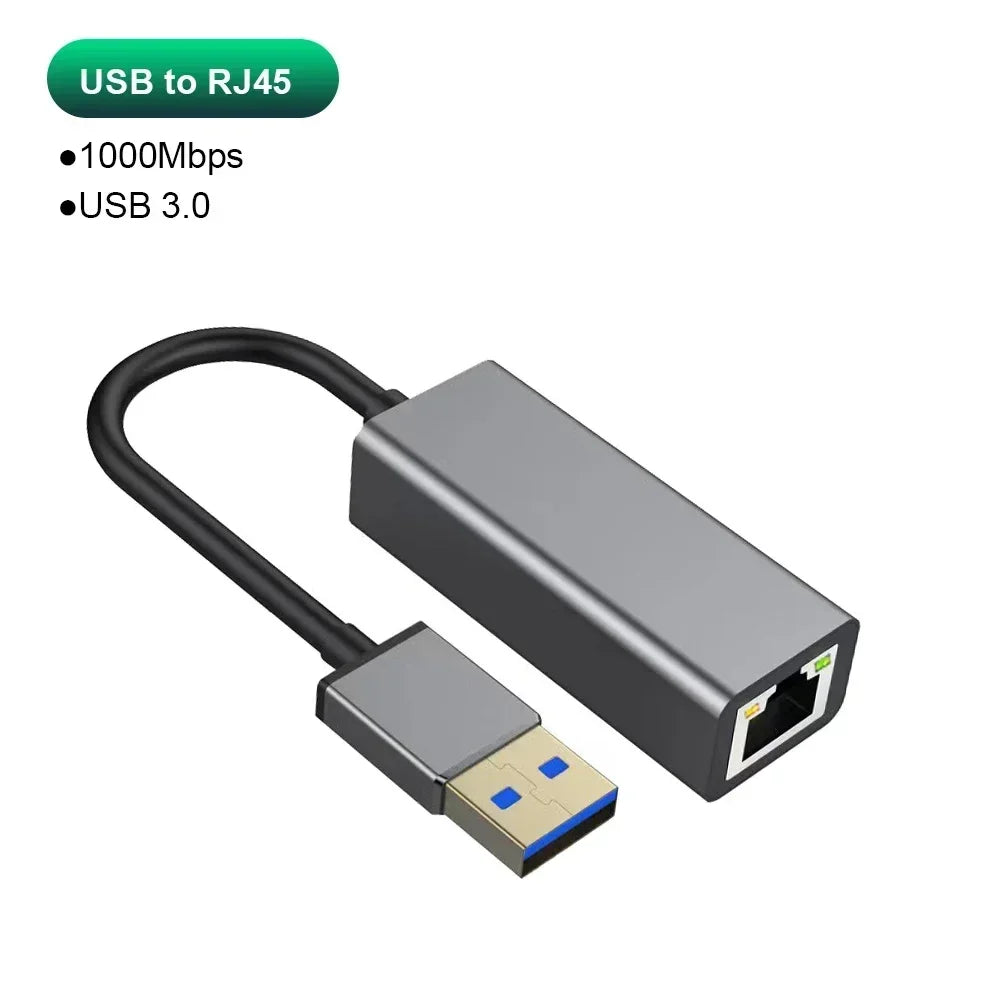 USB C Ethernet Adapter 1000Mbps RJ45 Network Card USB 30 for MacBook PC Windows XP 7 Android Lan Internet Cable