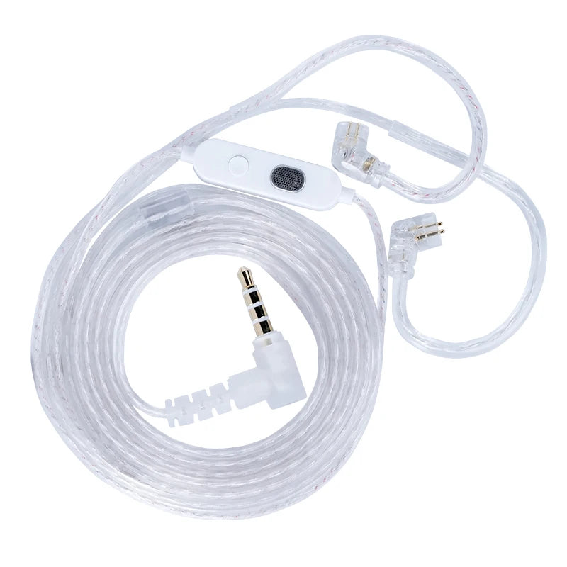 KZ-M2 Silver-plated upgrade cable with Type C/3.5MM dual microphone for EDX Pro X AS16 Pro PRX Zenith