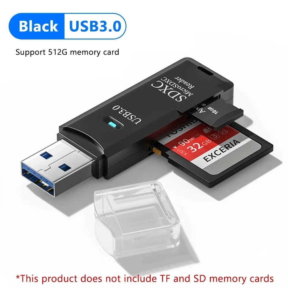 2-in-1 Multi Functional USB3.0/2.0 Card Reader Micro SD TF Memory Card Reader USB Flash Drive Cardreader Adapter For PC Laptops