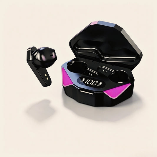 Bluetooth TWS Gaming Earphones Low Latency Wireless In-Ear Headphones With Built-in Mic LED Indicator Lights
