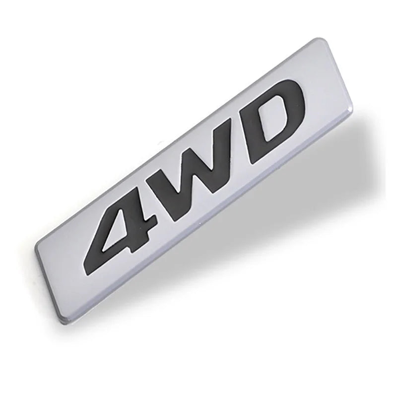 3D Metal 4WD Logo Decals Emblem Badge Car RearTrunk Fender Adhesive Badge Body Sticker ForToyota RAV 4 Hyundai Honda Accessories