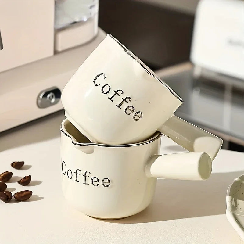 High Aesthetic Italian Espresso Cup with Scale High-end Exquisite Ceramic Coffee Measuring Cup Extraction Cup