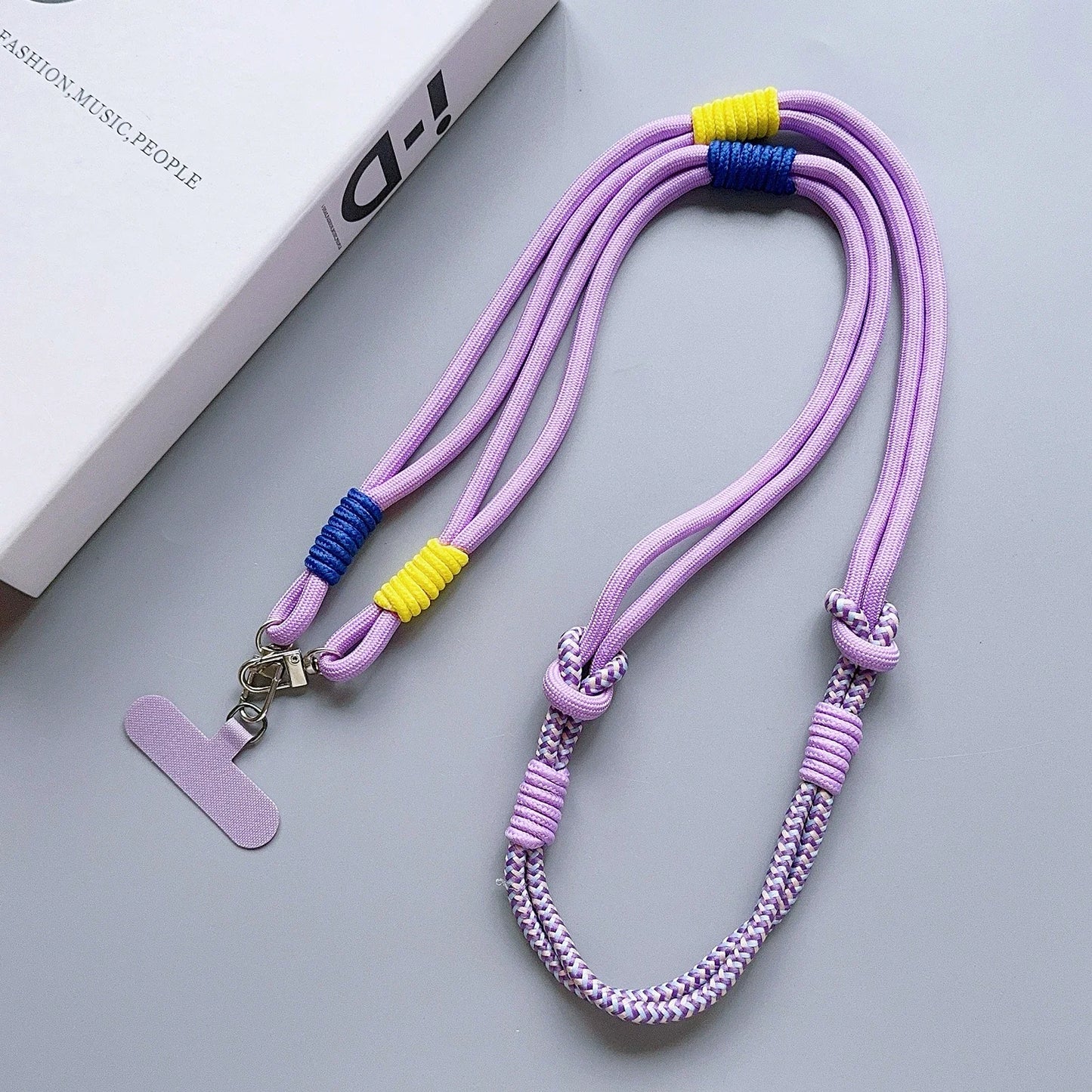 Universal Lanyard Double Color Mobile Phone Strap Fashion Safety Rope Shoulder Long Diagonal Span Trendy Accessory