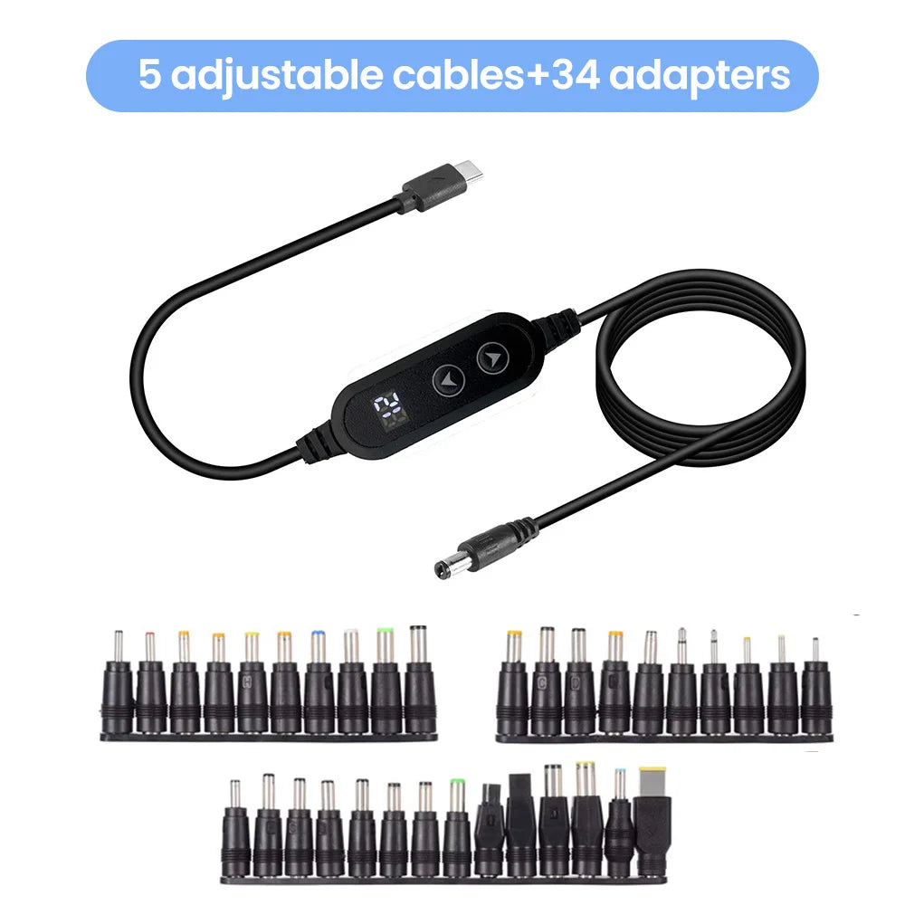 USB C to DC Power Boost Cable Type C To DC Fast Charging 5V To 12V Boost Converter Cable Adapter For Wireless Router TV BOX