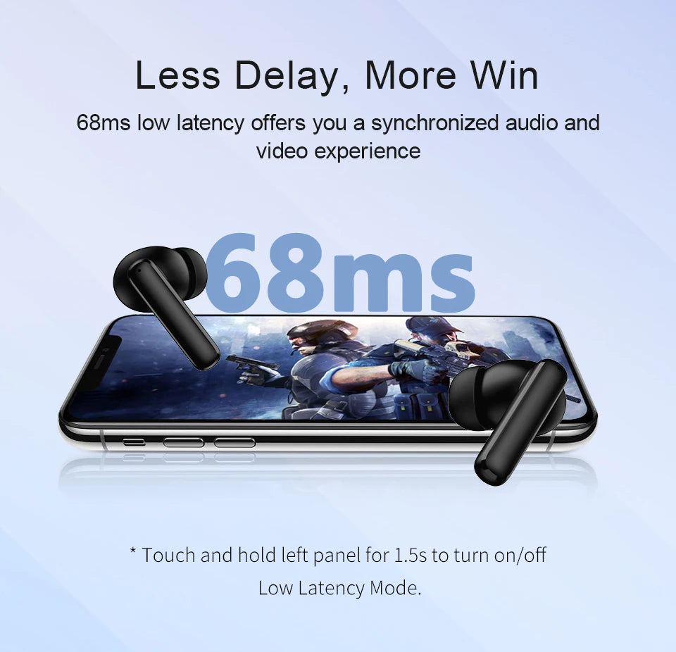 QCY T13 ANC Active Noise Cancelling Wireless Earbuds Bluetooth 5.3 Headphones 4 Mics ENC Clear Calls Earphones 30H Playtime IPX5