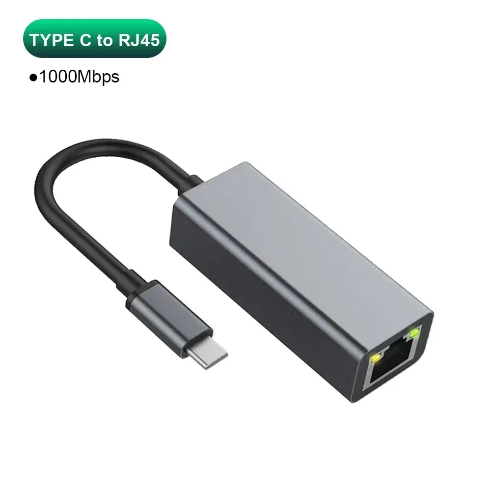 USB C Ethernet Adapter 1000Mbps RJ45 Network Card USB 30 for MacBook PC Windows XP 7 Android Lan Internet Cable