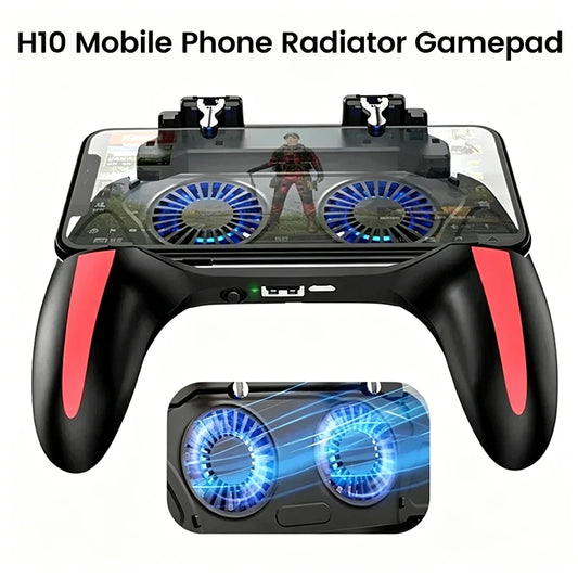 4 Fingers Mobile Phone Game Handle with Radiator Aim Shooting Gamepad Joystick Controller for IOS Android Gaming Accessories