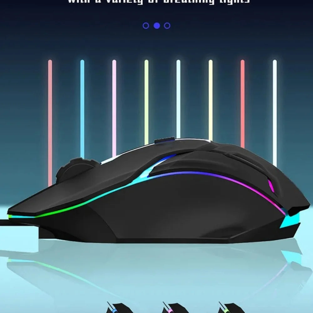 USB RGB Breathing Light Effect Gaming Mouse Wired Mouse Mice Professional Optical Wired Mouse For Computer Laptop PC Home Office