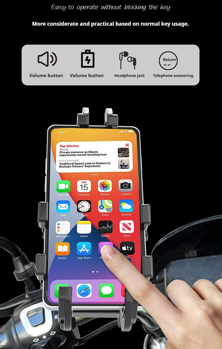 Motorcycle Shock-Absorbing Shock-Proof Mobile Phone Holder Electric Vehicle Riding Smart Phone with Shock Absorber Shock-Proof