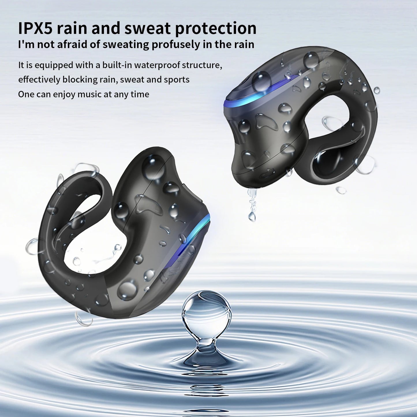 Bone Conduction 5.3 Wireless Bluetooth Headset Talking Clip-on Headset Long Time Wear Without Pain Ultra Long Battery Life