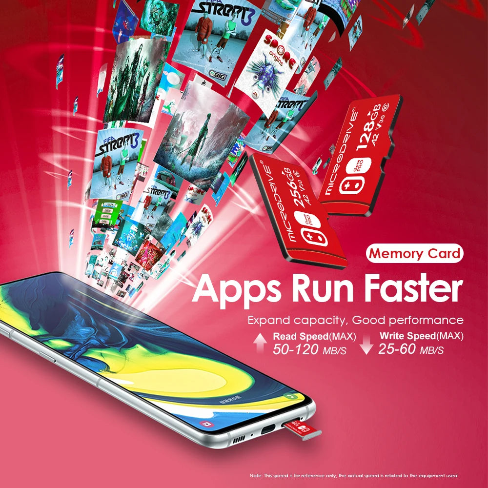 Ultra Micro TF Card 128GB 32GB 64GB 256GB - Mini SD TF Flash Memory Card for Phone SD/TF Dual Compatibility