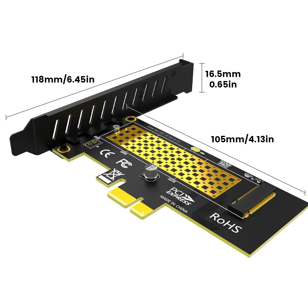 JEYI M.2 NVME SSD to PCIe 4.0 x1 Adapter Card, 2280 SSD PCIE X1 Expansion Card for Desktop PC, PCI-E GEN4 16Gbps Full Speed SK1