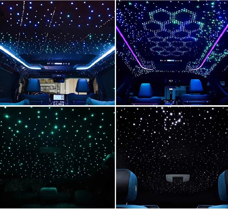 RGB Led Star Roof Starlight Headliner Remote Control Fiber Optic Lamp APP Voice 16W Twinkle Starry Sky Car Star Ceiling Light