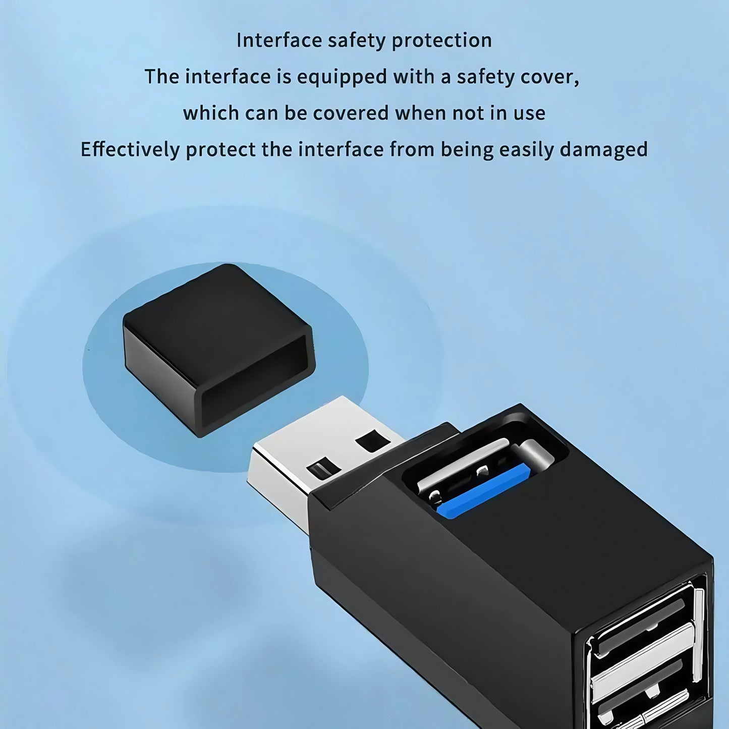 USB 3.0 Hub 4-Port Adapter - High Speed Data Transfer (5Gbps) for PC/Laptop/Mac - Compact USB Splitter for Flash Drive, Mouse