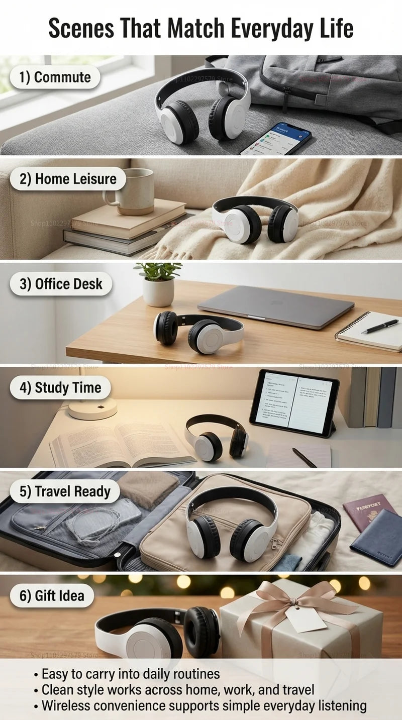 Wireless Bluetooth Headphones Head Mounted P47 Foldable Bass Sport Earphones Universal for Mobile Computer PC Gaming Running Gym