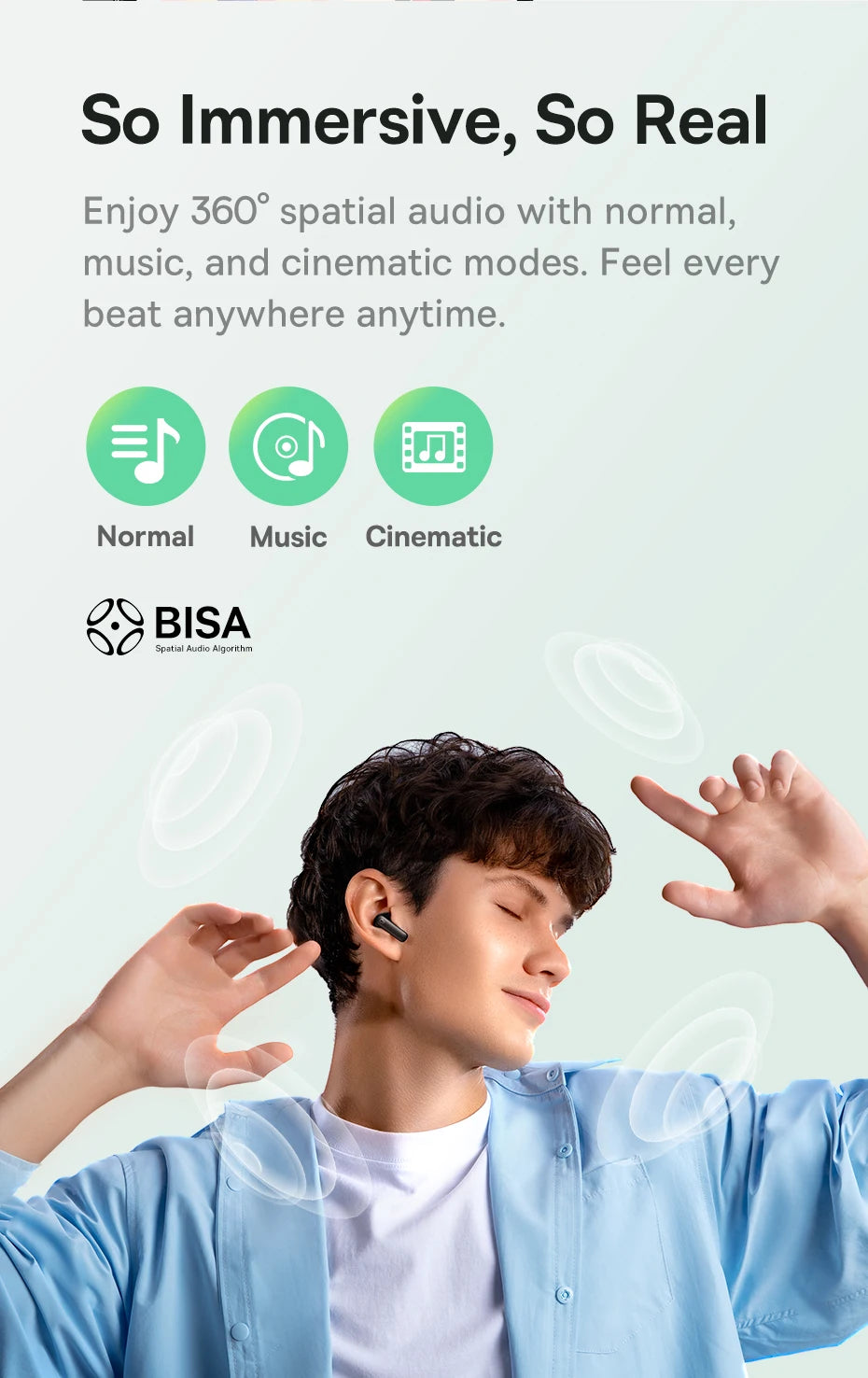 Baseus Bass EP10 NC -43dB Noise Cancelling ANC True Wireless Earbuds Bluetooth 6.0 In-Ear Wireless Earphones 4-Mics ENC Ear buds