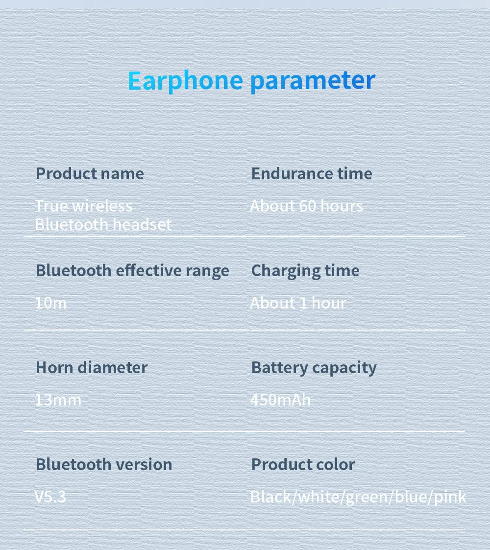 True Wireless Bluetooth Earphones Headphones Bin Lanyard HiFi Sound Low Latency Noise Reduction Earbuds for IOS Android
