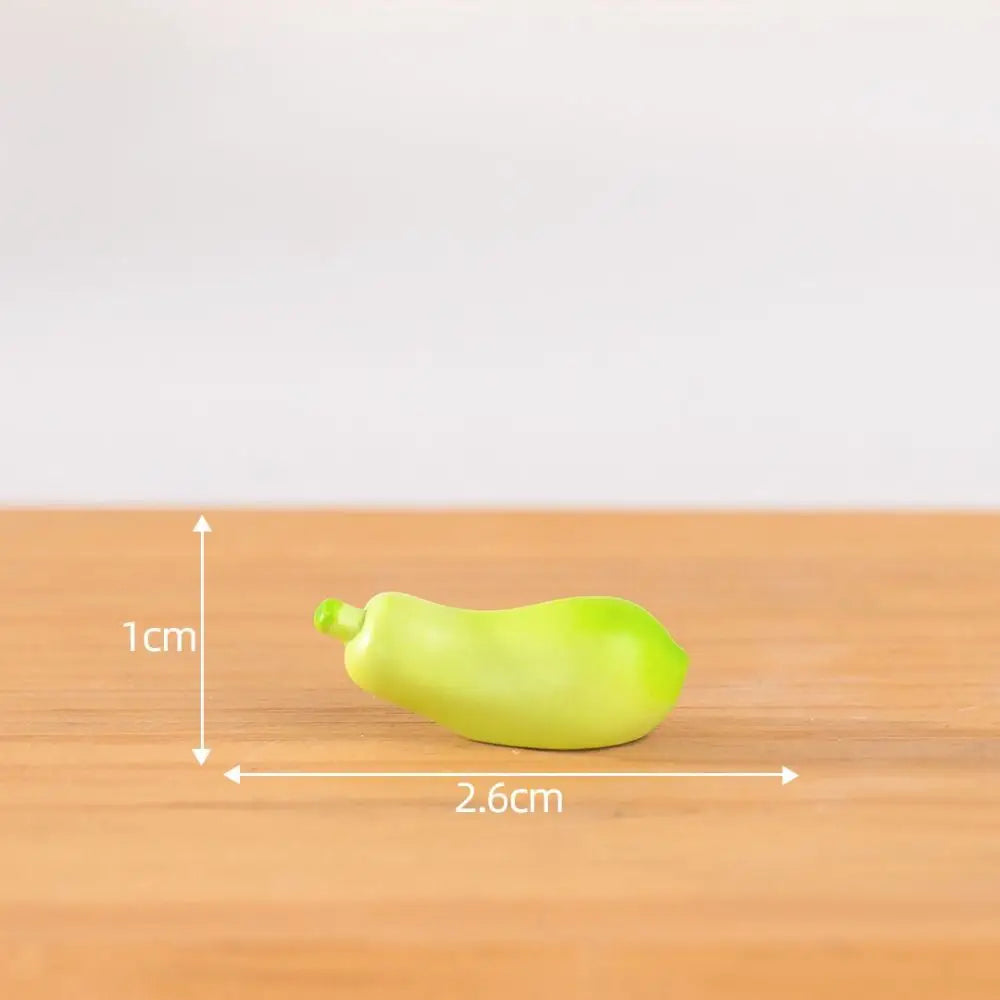 Mini Vegetable Figurines Resin Garlic Red Pepper Lettuce Cucumbers Pumpkin Ginger Baskets Diy Dollhouse Kitchen Vegetable Model