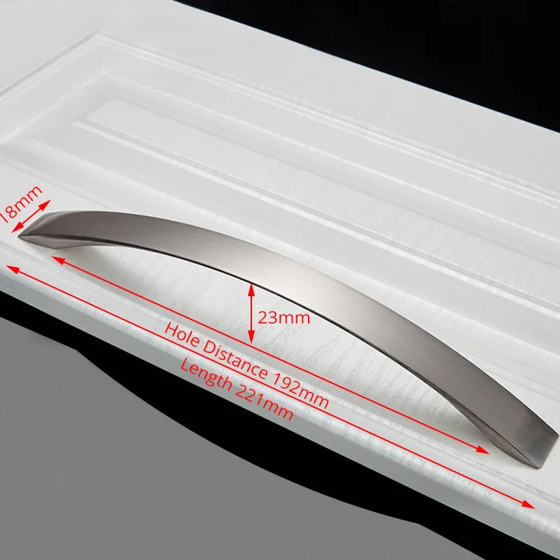 Cabinet Handles Kitchen Door Handles Drawer Knobs Aluminum Alloy Wardrobe Door Handles Brushed Modern Style Hardware