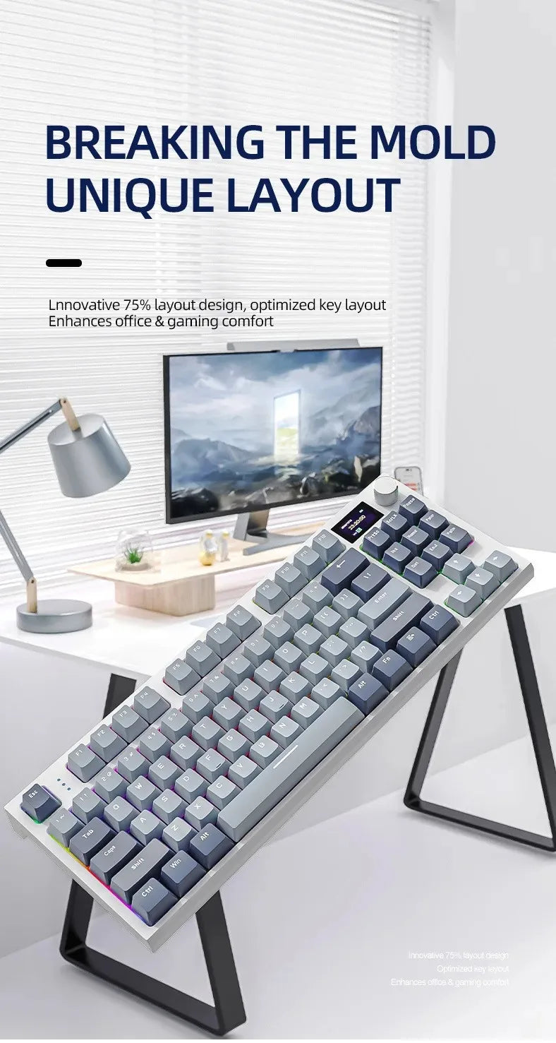ATTACK SHARK K86 RGB 75% Wireless Gasket Mechanical Keyboard,3-Mode Bluetooth5.0/2.4G/USB-C Hot Swappable Gaming Keyboard