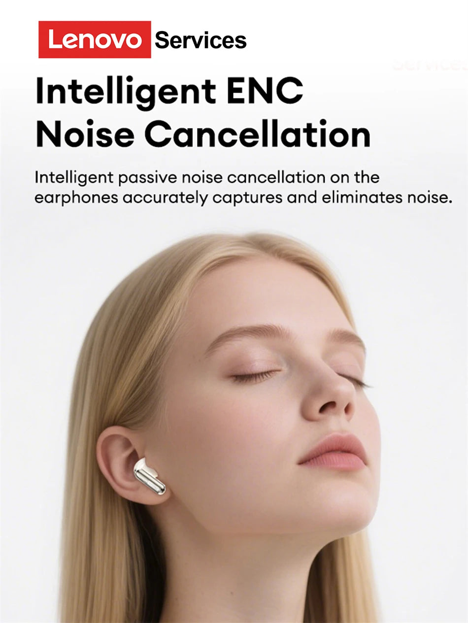Choice Lenovo LE208 Wireless Bluetooth Leather Earphones Stereo ENC Noise Cancelling Headphone 38ms Low Latency Gaming Headset