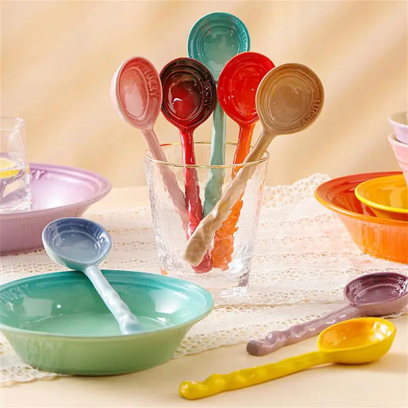 High Quality Non-toxic And Tasteless Good Looks Vintage Kitchen Supplies Ceramic Spoon Fine Workmanship