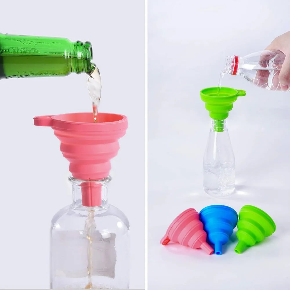 1PC Kitchen Silicone Collapsible Funnel Foldable-Cooking-Food-Grade for Filling Bottles Perfume Capsules Fry Oil Filter