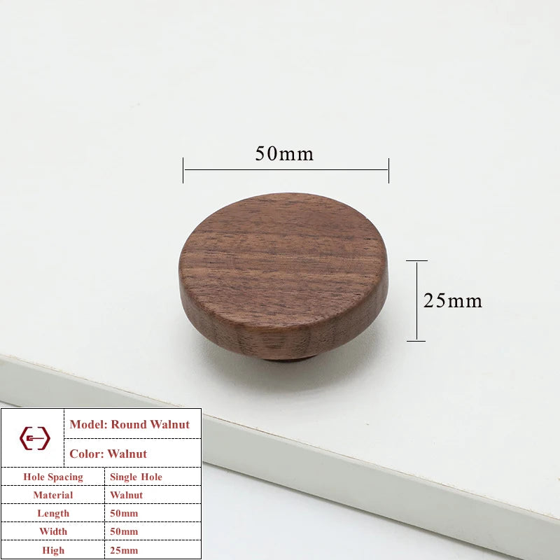 Wooden Cabinet Handles Beech Walnut Solid Wood Furniture Door Handle Kitchen Cupboard Drawer Knobs Wardrobe Hardware Pull Handle