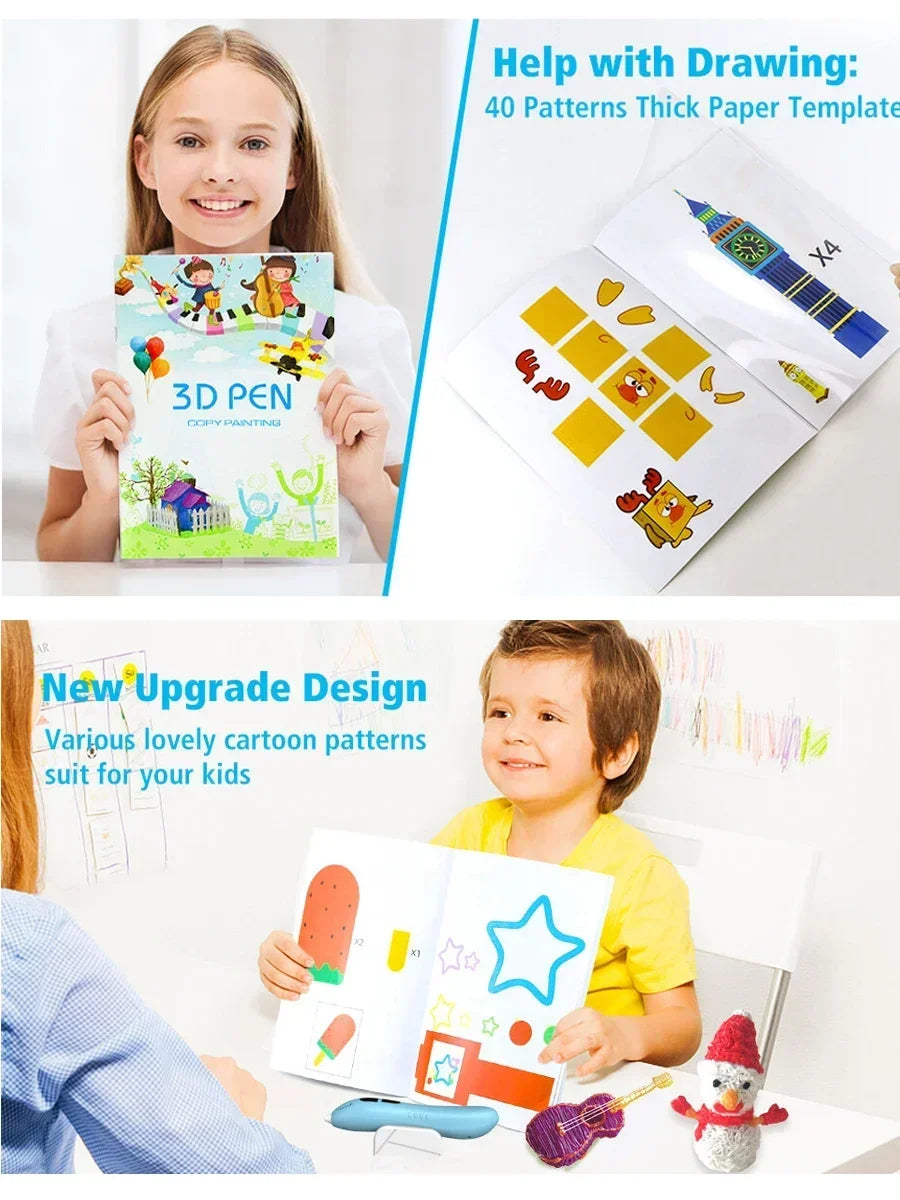Patterns for 3D Pens: Painting book, Graphic Templates & Painting Tutorials  with Double-Sided Printing and PVC Transparent Plat