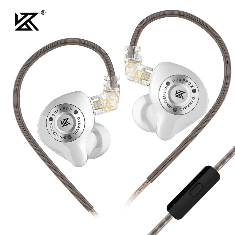 KZ EDX PRO X IEM Earphones Dynamic Drive HiFi Deep Bass Sound Earbud Sport Music Noise Cancelling Headset with Detachable Cable