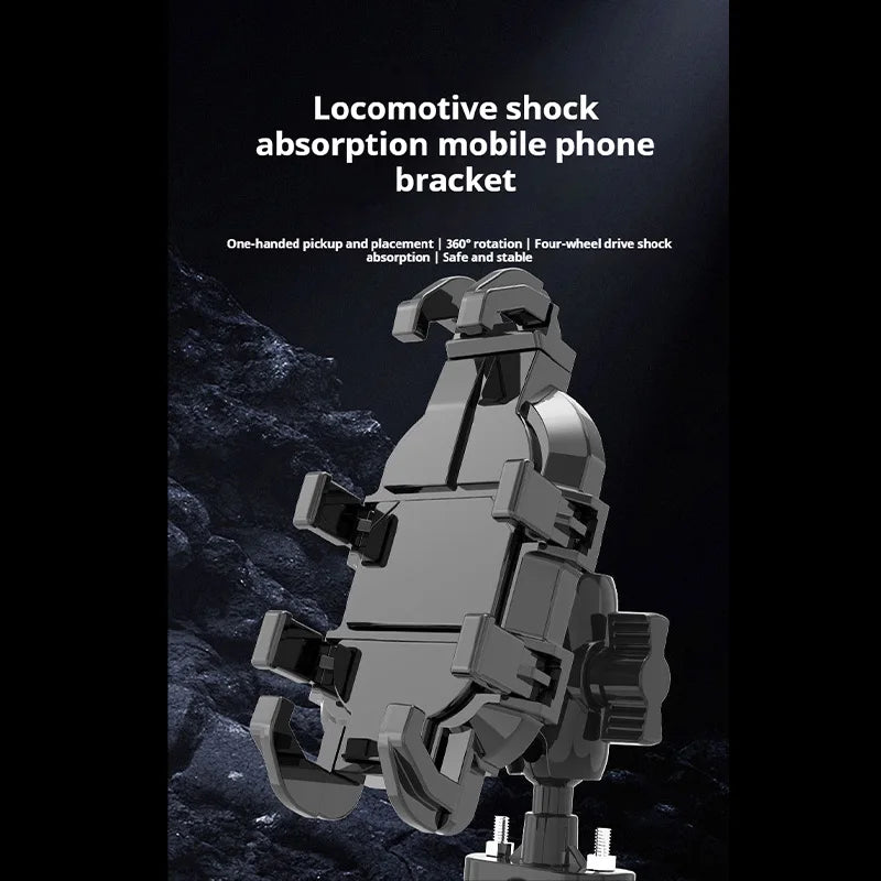 Motorcycle Shock-Absorbing Shock-Proof Mobile Phone Holder Electric Vehicle Riding Smart Phone with Shock Absorber Shock-Proof