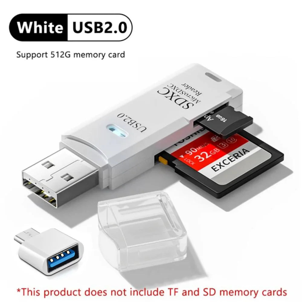 2-in-1 Multi Functional  USB 3.0 Card ReaderMiniSD TFMemoryCardReaderUSBFlashDrive CardreaderAdapter For PCLaptops Accessories