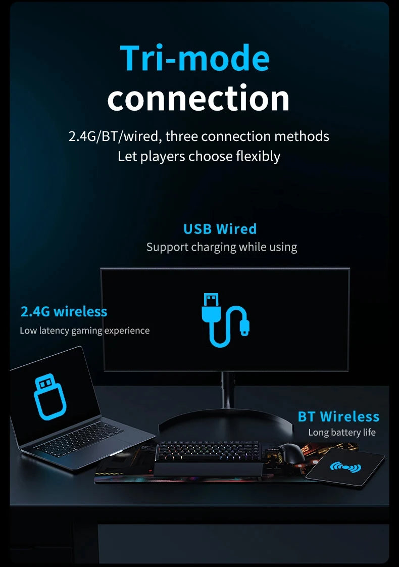 AJAZZ Wireless Gaming Mouse 3 Model With Magnetic Attraction Charging Base PAW3311 Sensor 12000 DPI For PC Laptop AJ179 V2/MAX