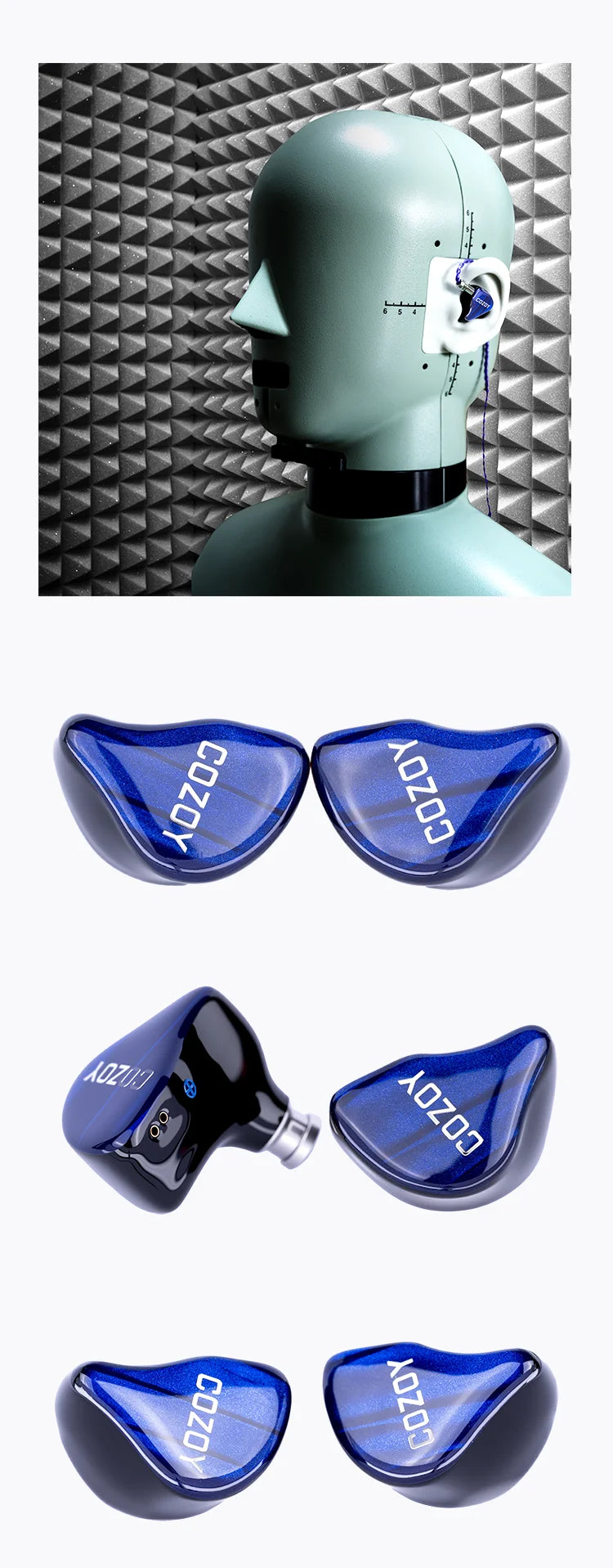 COZOY D1 IEM 10mm Graphene Diaphragm Dual Magnetic Circuit Dual Cavity Dynamic Wired In-Ear Earphones