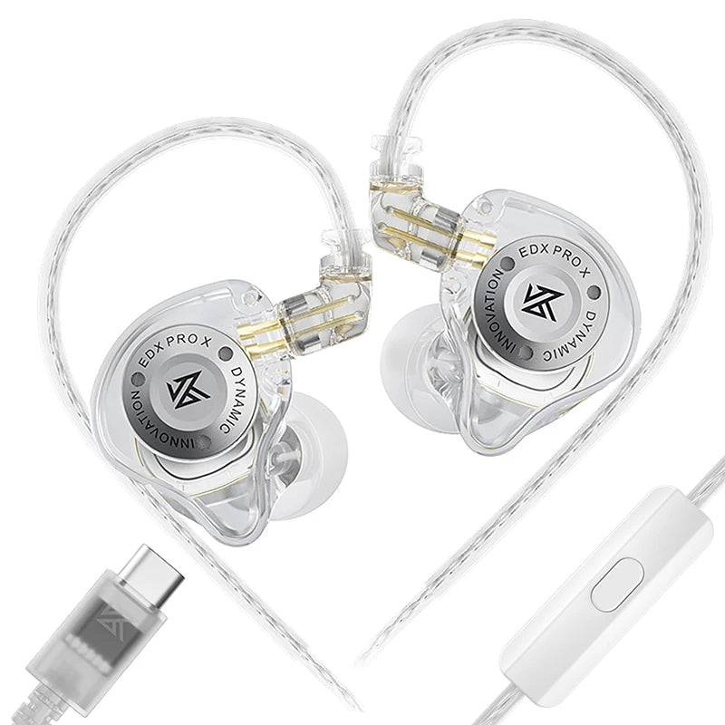 KZ EDX PRO X IEM Earphones Dynamic Drive HiFi Deep Bass Sound Earbud Sport Music Noise Cancelling Headset with Detachable Cable