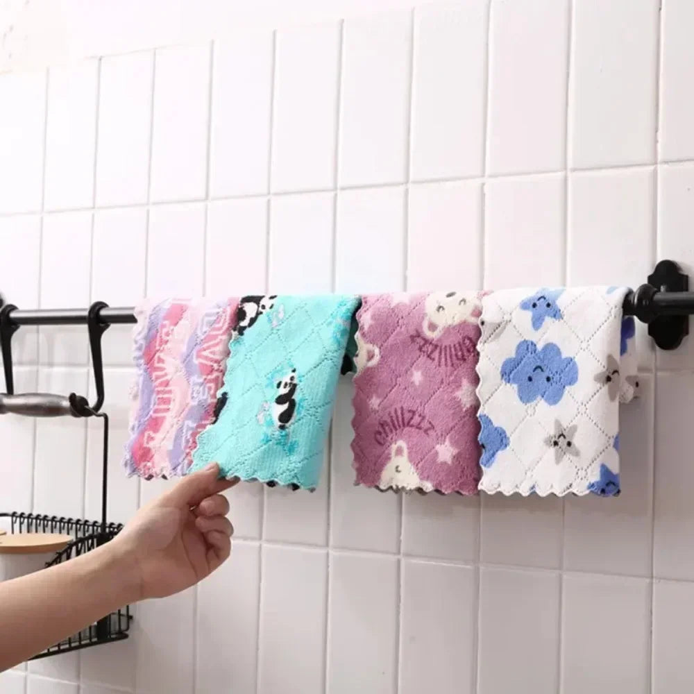 3pcs Microfiber Cleaning Cloth Kitchen Towel Set Dish Towel for Kitchen Items Household Tools Dish Washing Cloth Absorbent Rags