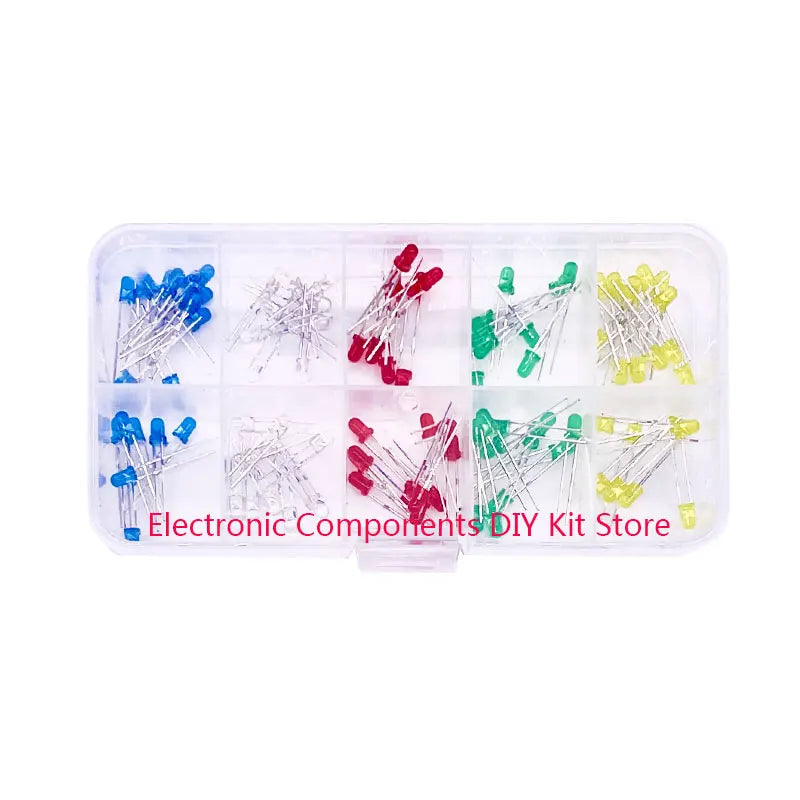 100/300/500PCS 3MM 5MM Light Emitting Diode Electronic Kit Box F3 F5 LED Diode Various Kits White Green Red Blue Yellow