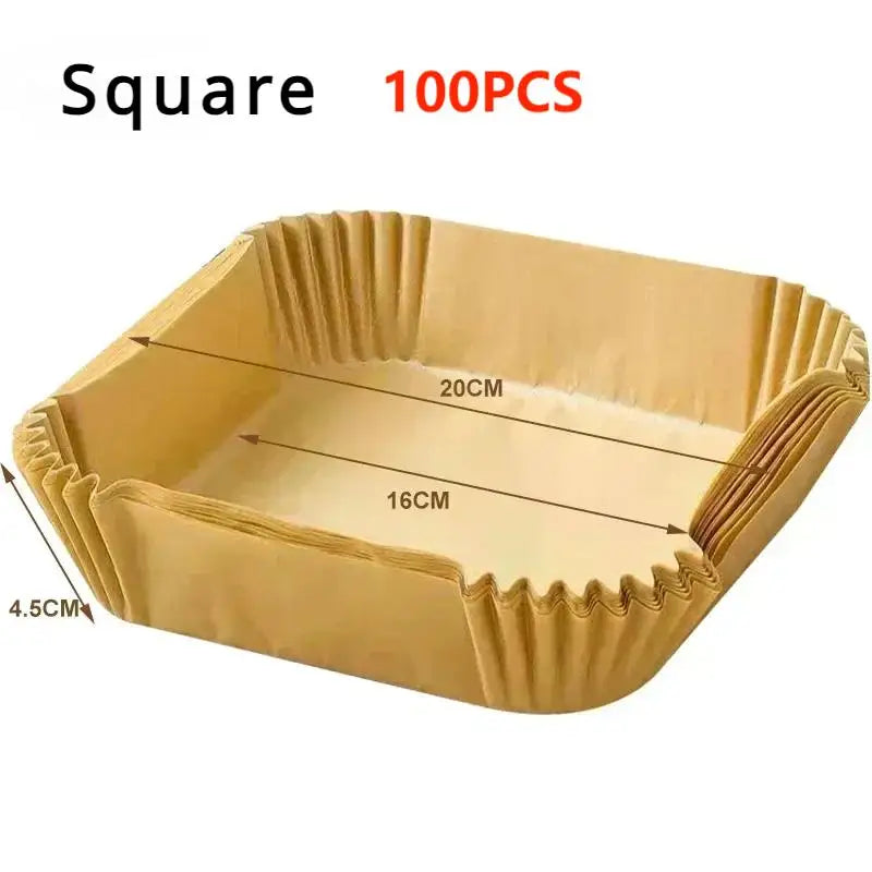Air Fryer Paper Accessories Disposable Air Fryer Cooking Baking Liner Paper Square Airfryer Non-Stick Oilproof Micro-wave BBQPad