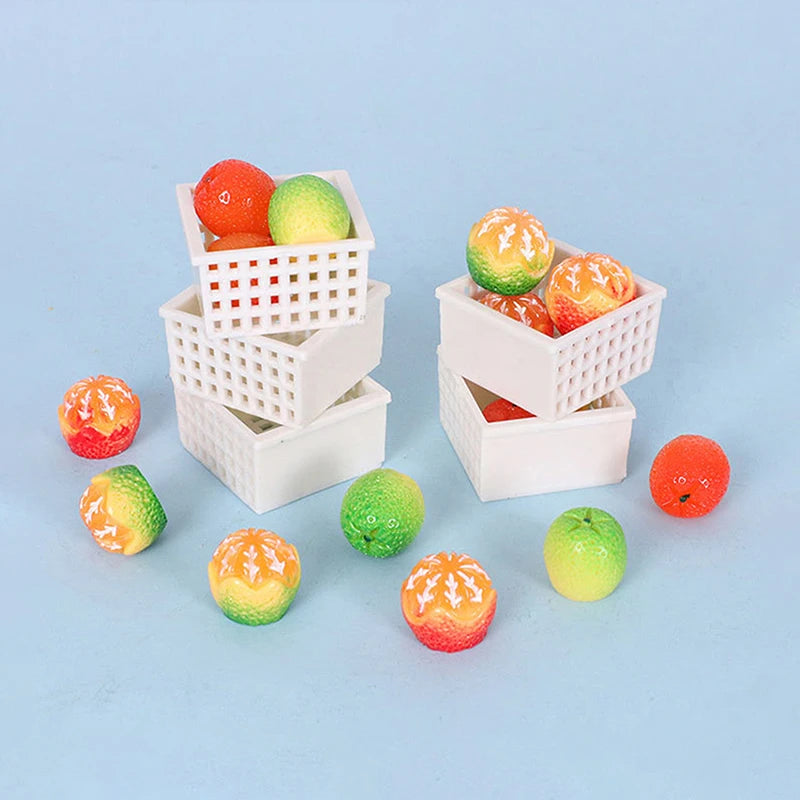 Dollhouse Simulation Fake Fruit Model Orange Kit Doll House Miniature Kitchen Food Festival Party Decoration Pretend Play Toys