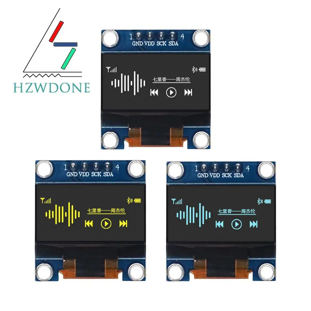 0.96 Inch OLED Display Module SSD1306 I2C IIC SPI Serial 128X64 LCD 4 Pin YellowBlue WhiteBlue for Arduino(Pin Headers Soldered)