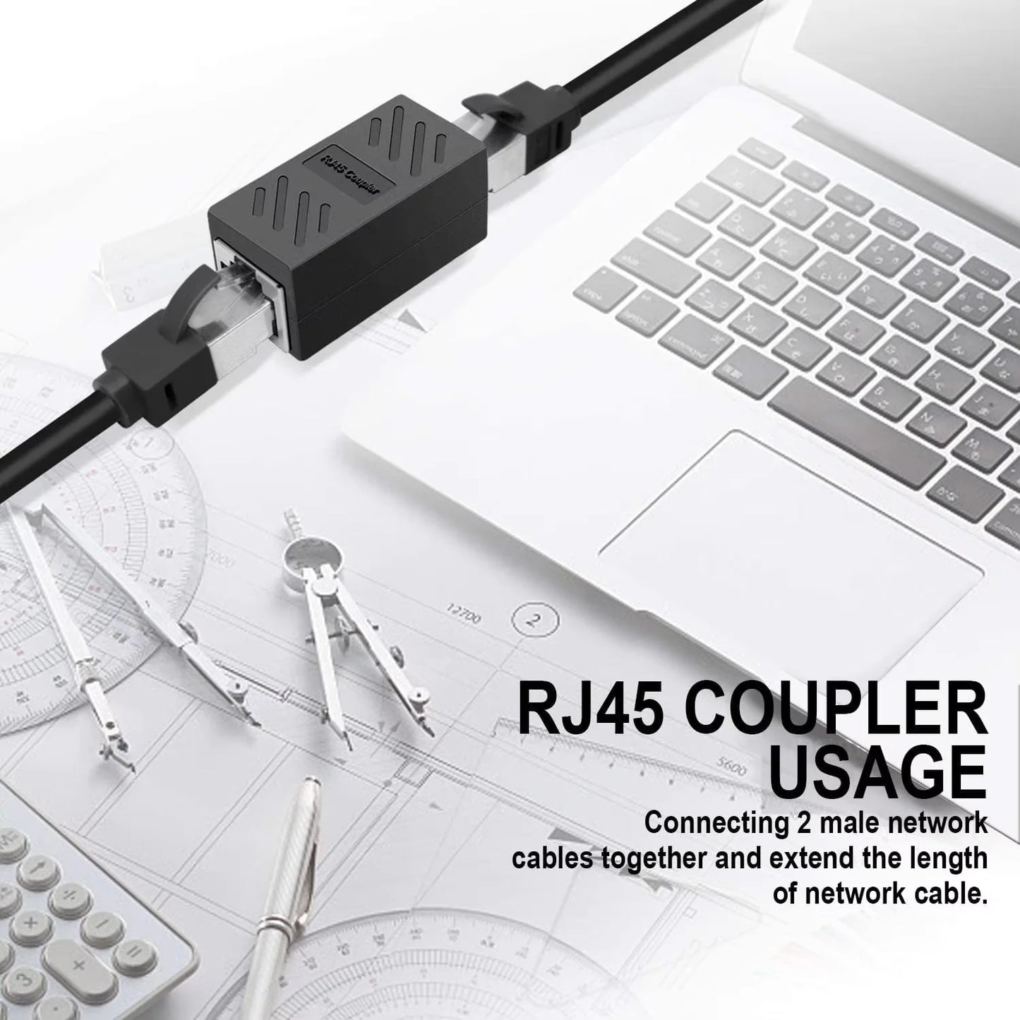 Ethernet Cable Extender, RJ45 Cat 5 Cat 6 Cat6a Coupler, Extender Connector - Ethernet Coupler Female to Female