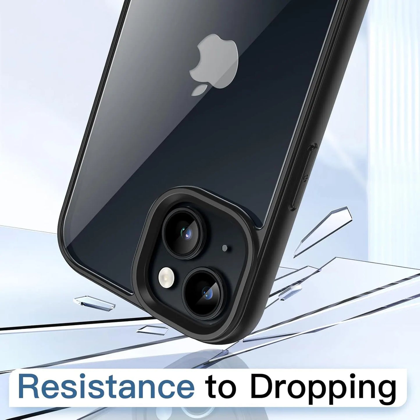 Colour Back Transparent Shockproof Phone Case for iPhone 16 15 14 13 12 11 Pro Max 7 8 Plus XR Xs 12 Mini Silicone Bumper Cover