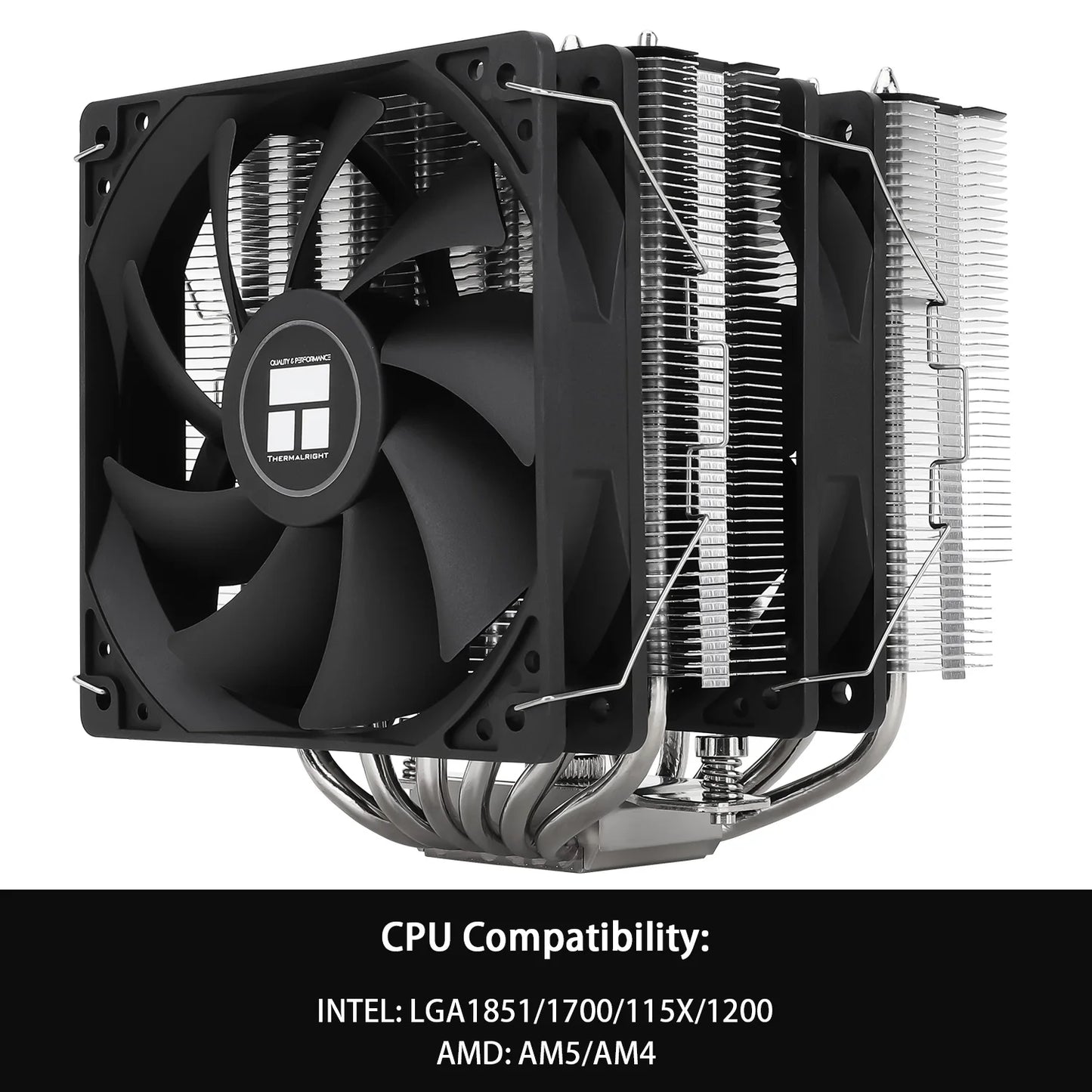 Thermalright Peerless Assassin 120 ARGB Digital Black CPU Air Cooler Supports LGA1851/1700/115X/1200/ AMD AM4/AM5