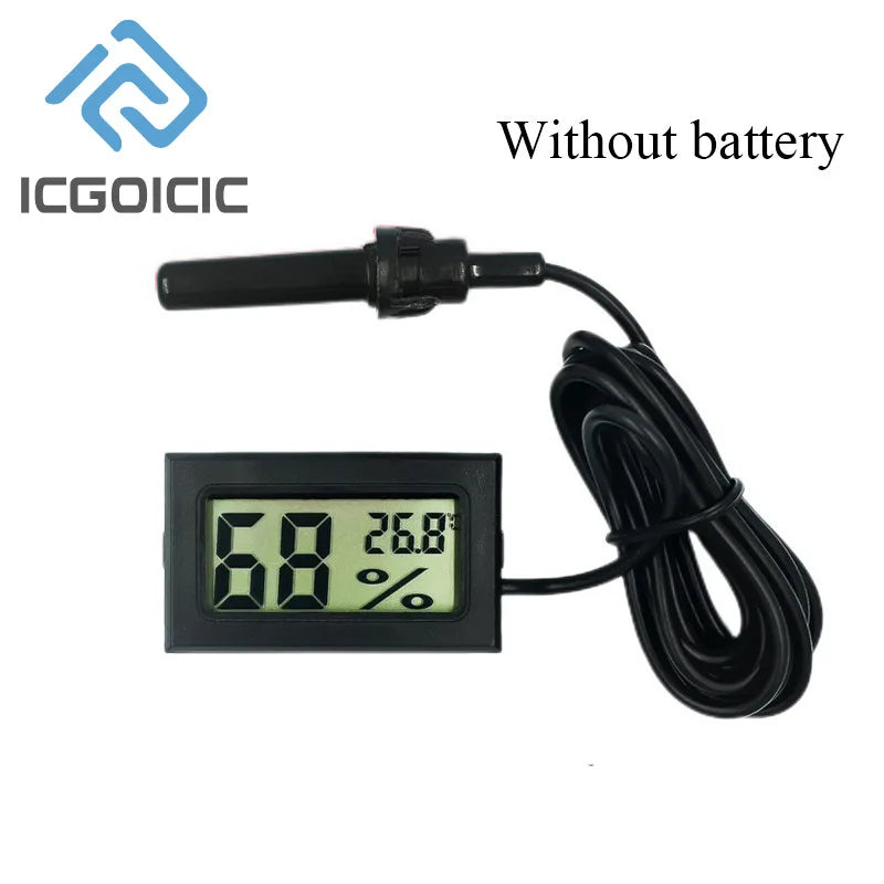 Mini LCD Digital Thermometer With Waterproof Probe For Freezer Refrigerator Indoor Outdoor