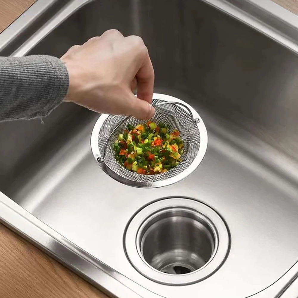 Stainless Steel Bathtub Hair Catcher Stopper Shower Drain Hole Filter With Handle Metal Sink Strainer Floor Drain For Kitchen